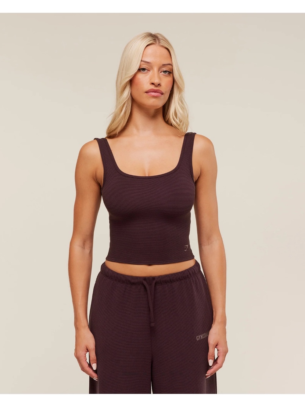 Gymshark waffle cropped tank